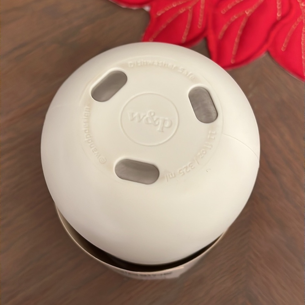 W&P PORTER White Insulated glass Ceramic coated stainless steel 11 oz. NEW - Picture 5 of 7
